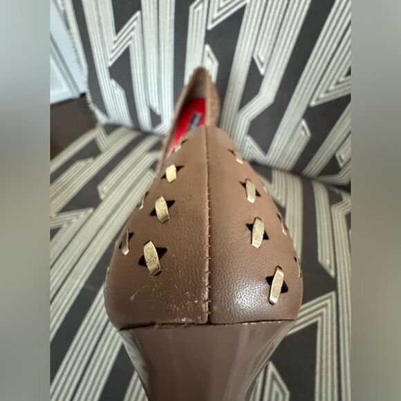 VTG Charles Jourdan Nude Metal Pieces Platform Stilettos Size 7M - Picture 13 of 13